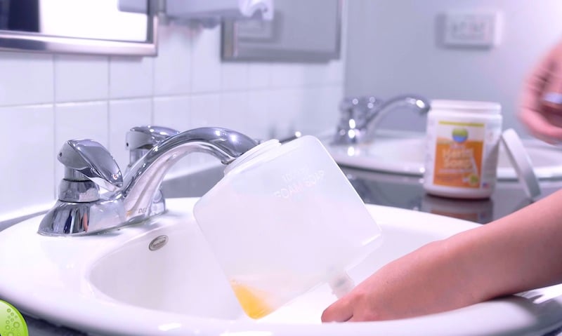 aqua chempacs hand soap | step-by-step use