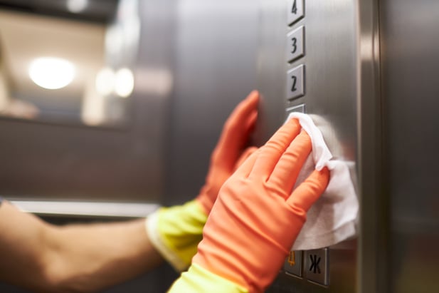 disinfecting elevator buttons | aqua chempacs disinfectant