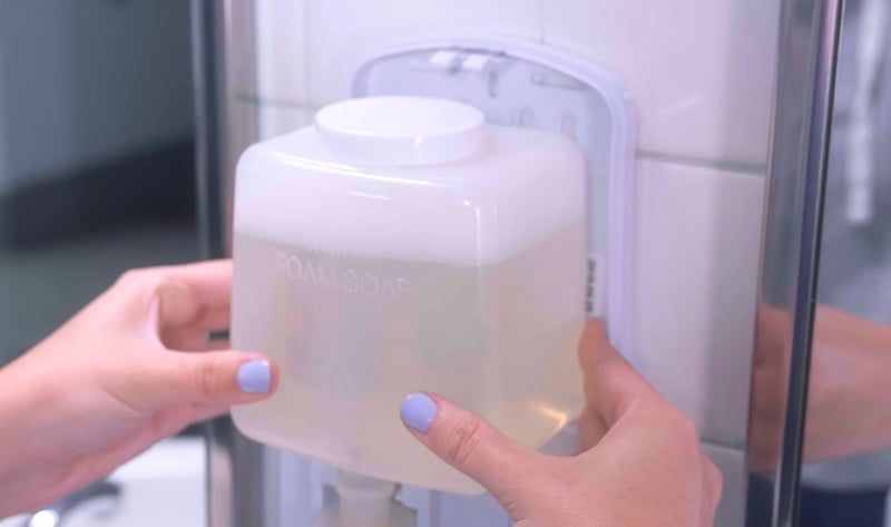 dissolving hand soap dispenser | aqua chempacs | how to use