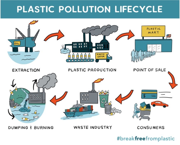 plastic pollution lifecycle graphic break free from plastic